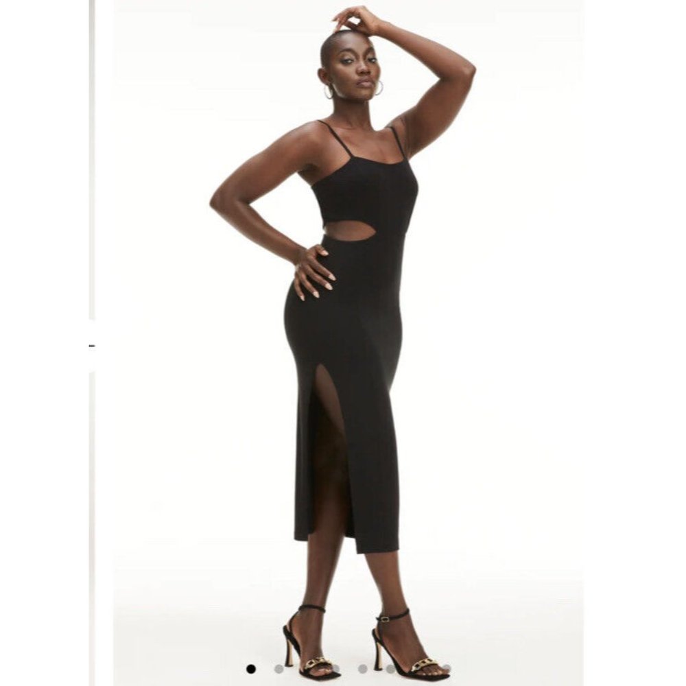 Good American Cutout Bodycon Midi Dress Black Women’s Size 5/2XL  NWT
